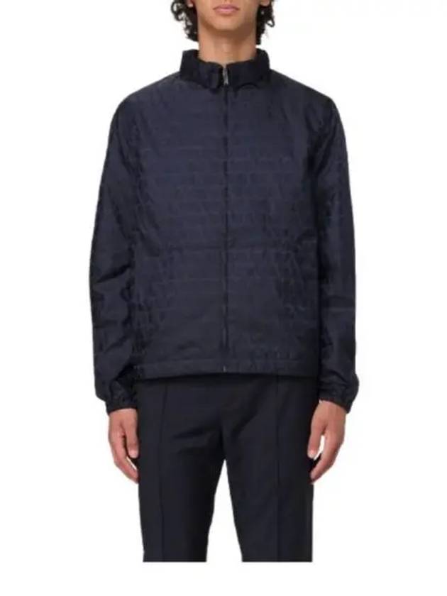 V Logo Nylon Windbreaker Navy - VALENTINO - BALAAN 2