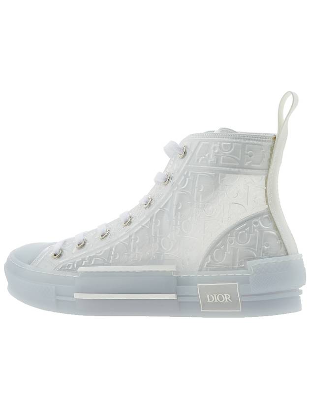 B23 Oblique Canvas High Top Sneakers White - DIOR - BALAAN 4