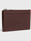 Zipped card holder Triomphe embossed satin calfskin chestnut - CELINE - BALAAN 3