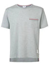 Men's Medium Weight Jersey Tipped Pocket Crewneck Short Sleeve T-Shirt Light Grey - THOM BROWNE - BALAAN 2