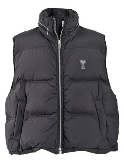 De Coeur Zip-Up Padded Vest Black - AMI - BALAAN 2