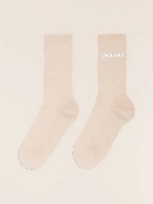 Les Chaussettes Ribbed Crew Socks Beige - JACQUEMUS - BALAAN 2