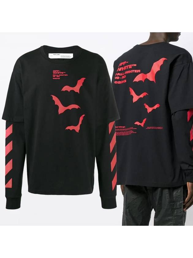 Vet Double Layered Long Sleeve T-Shirt Black Red - OFF WHITE - BALAAN 2