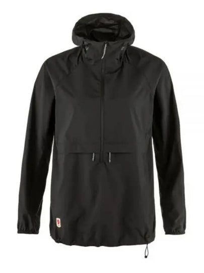 Women's High Coast Lite Anorak Track Jacket Black - FJALL RAVEN - BALAAN 2