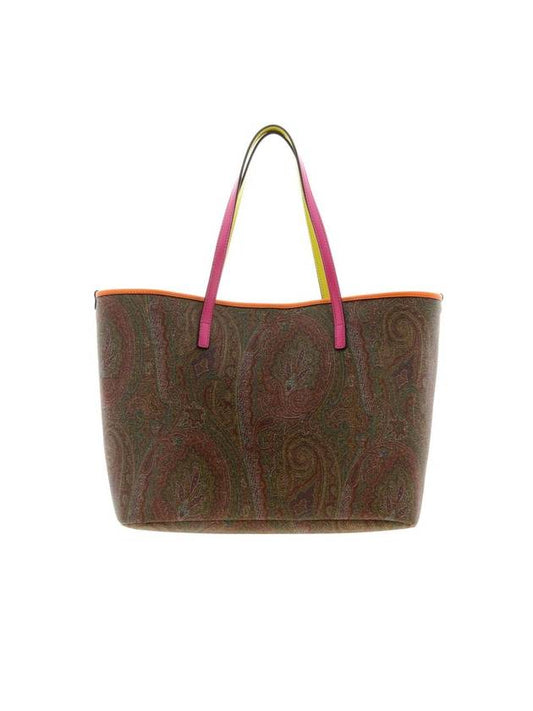 paisley jacquard tote bag pink brown - ETRO - BALAAN.