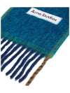 Mohair Wool Fringe Muffler Blue - ACNE STUDIOS - BALAAN 4