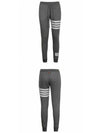 Women's Engineer 4 Bar Cotton Loopback Knit Track Pants Dark Grey - THOM BROWNE - BALAAN 5