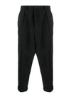 Cuffs Corduroy Straight Pants Black - AMI - BALAAN 1