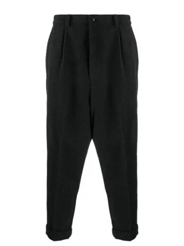 Cuffs Corduroy Straight Pants Black - AMI - BALAAN 1