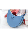 V Logo Hobo Leather Shoulder Bag Sky Blue - VALENTINO - BALAAN 7