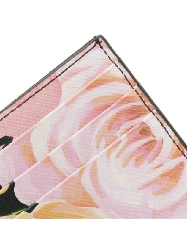 Floral Print Saffiano Card Wallet Black - PRADA - BALAAN 7