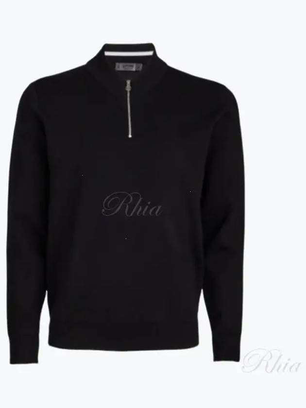 Golf PLAITED MERINO WOOL QUARTER ZIP SWEATER G4MF23S200 ONYX Men's Merino Wool Quarter Zip Sweater - G/FORE - BALAAN 2