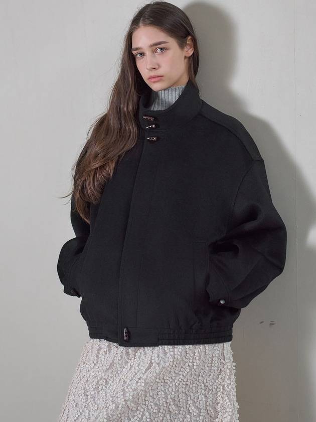 High neck shorts coat black - MITTE - BALAAN 1