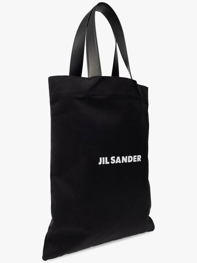 Logo Canvas Tote Bag Black - JIL SANDER - BALAAN 5