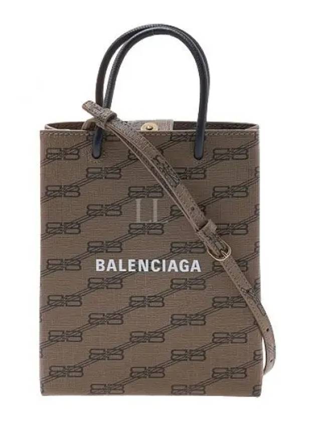 BB Monogram Mini Tote Bag Brown - BALENCIAGA - BALAAN 2