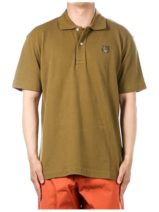 MM00210KJ7010 KHAKI GREEN Men s Polo Short Sleeve T Shirt - MAISON KITSUNE - BALAAN 1