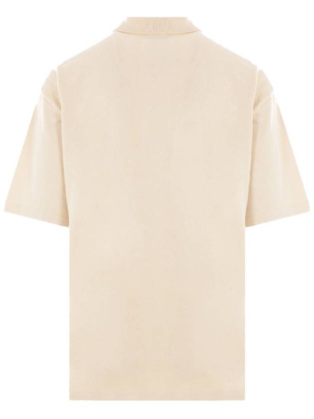 Bold Fox Head Patch Oversized Polo Shirt Beige - MAISON KITSUNE - BALAAN 3