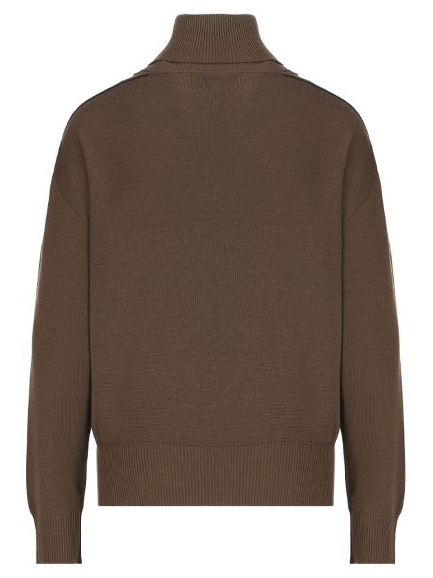 Roll Neck Wool Knit Top Military - BURBERRY - BALAAN 3