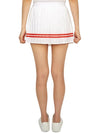 Women's Logo Print Striped Pleated Skirt White - SPORTY & RICH - BALAAN 5