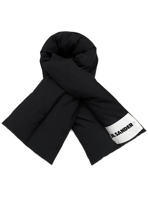 Logo Label Stitched Padded Down Scarf Black - JIL SANDER - BALAAN 2