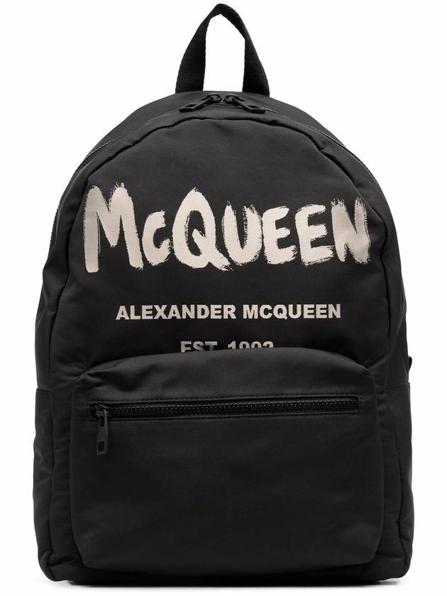 Graffiti Metropolitan Backpack Black - ALEXANDER MCQUEEN - BALAAN 2