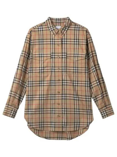 Vintage Check Overfit Shirt Beige - BURBERRY - BALAAN 2