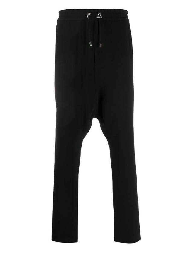 Drawstring Cotton Track Pants Black - BALMAIN - BALAAN 1