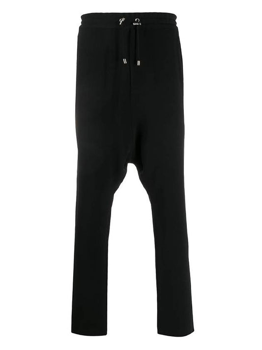 Drawstring Cotton Track Pants Black - BALMAIN - BALAAN.