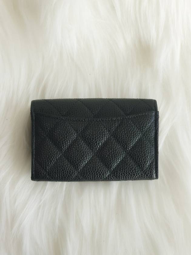 Classic Grained Calfskin Card Wallet Black - CHANEL - BALAAN 3