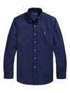 Men's Pony Embroidery Linen Oxford Long Sleeve Shirt Blue - POLO RALPH LAUREN - BALAAN 2