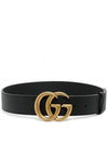 GG Marmont Buckle Leather Belt Black - GUCCI - BALAAN 2