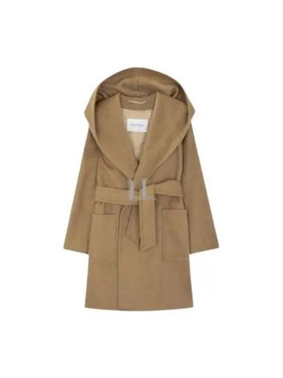 Rialto Hooded Single Coat Camel - MAX MARA - BALAAN 2