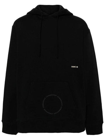 OAMC Men's Black Graphic-Print Organic Cotton Hoodie, Size Medium - OAMC - BALAAN 1