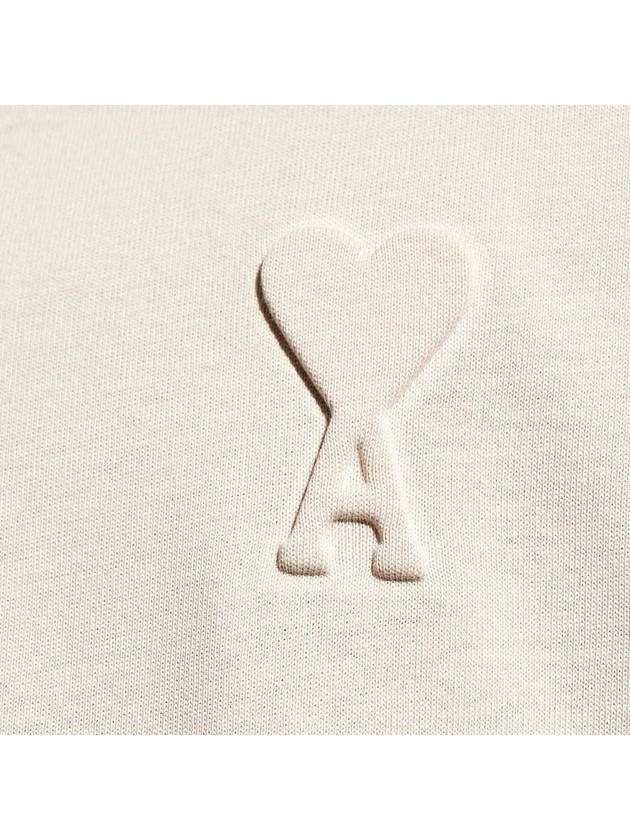 Small Heart Logo Short Sleeve T-Shirt Chalk - AMI - BALAAN 4