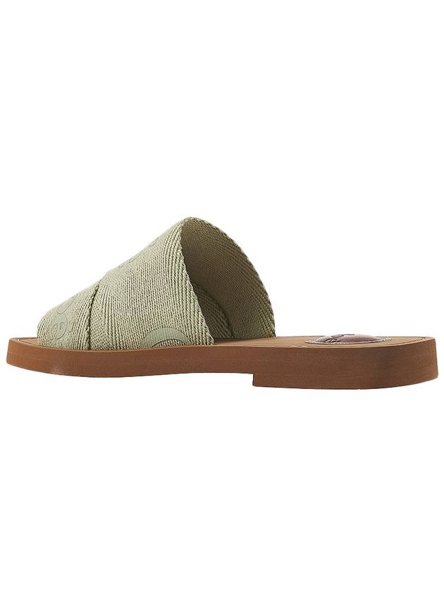 Woody Logo Flat Mule Slippers Green - CHLOE - BALAAN 4