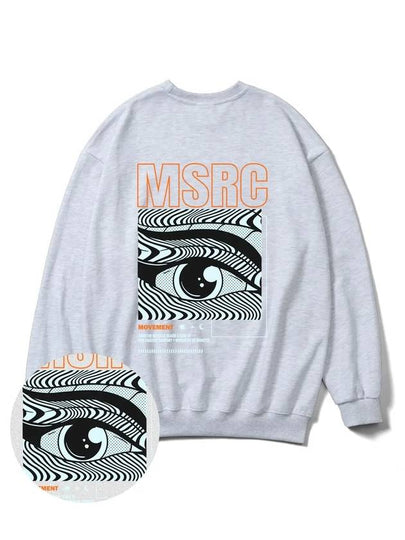 Of The Eye Vivid Orange Overfit Sweatshirt Melange Grey - MONSTER REPUBLIC - BALAAN 2