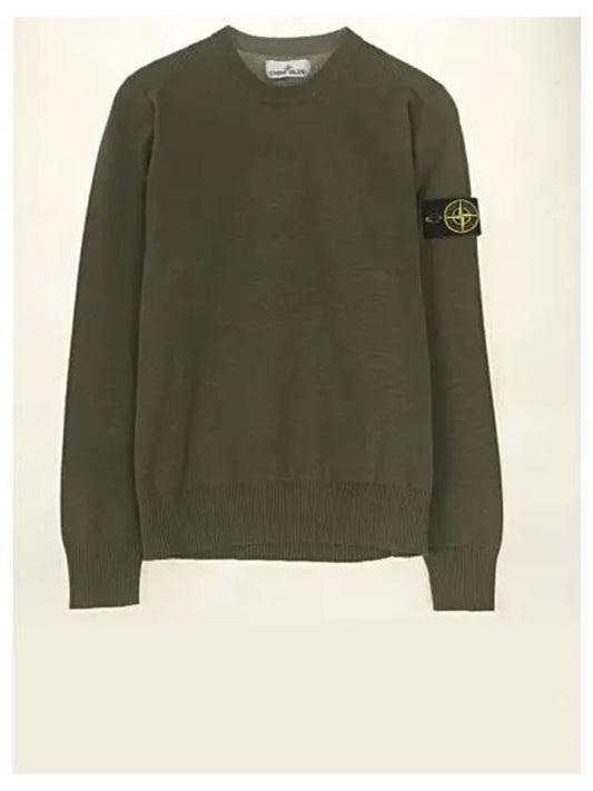 Men's Logo Wappen Knit Top Khaki - STONE ISLAND - BALAAN 2