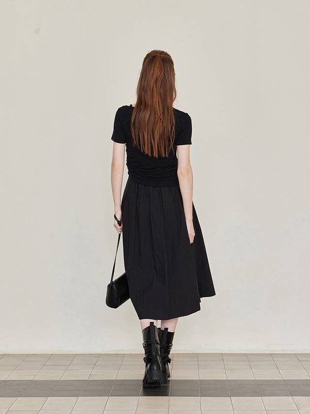Pleated Banding Long Skirt Black - LESEIZIEME - BALAAN 3