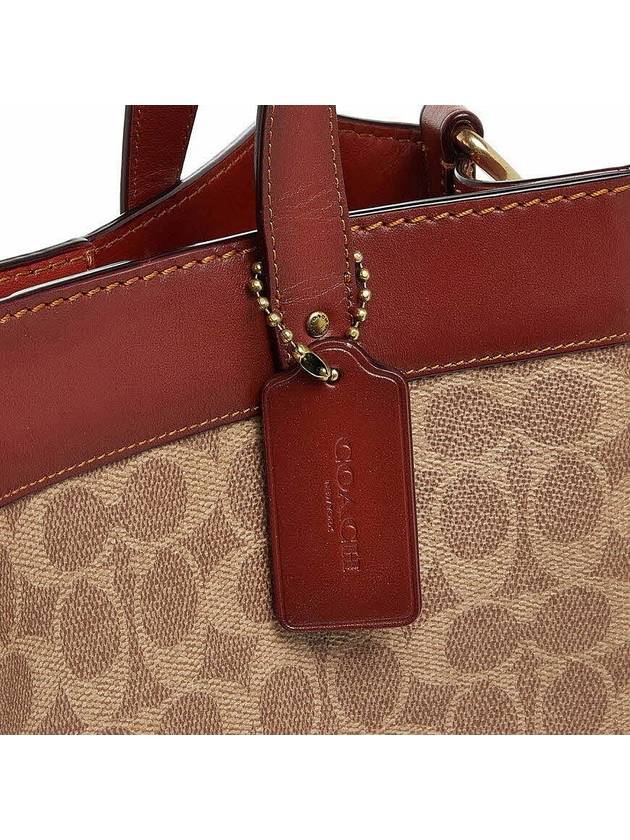 Signature Canvas Field Tote Bag C0776 TAN TRUFFLE RUST - COACH - BALAAN 9