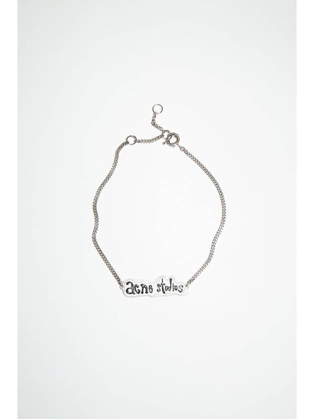 Logo Label Necklace Silver Grey - ACNE STUDIOS - BALAAN 2