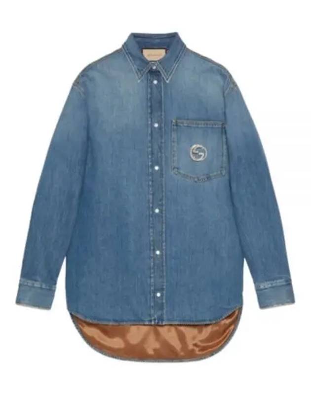 Washed Organic Denim Shirt Blue - GUCCI - BALAAN 2