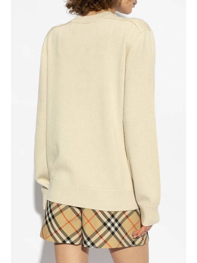 Check Label Wool Knit Top Nutmeg - BURBERRY - BALAAN 5