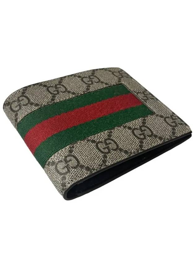 GG Supreme Web Half Wallet Beige - GUCCI - BALAAN 3