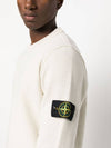 Logo Patch Crew Neck Wool Knit Top Off-White - STONE ISLAND - BALAAN 7