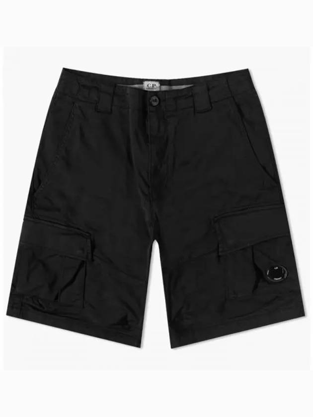 Men's Stretch Satin Lens Cargo Shorts Black - CP COMPANY - BALAAN 2