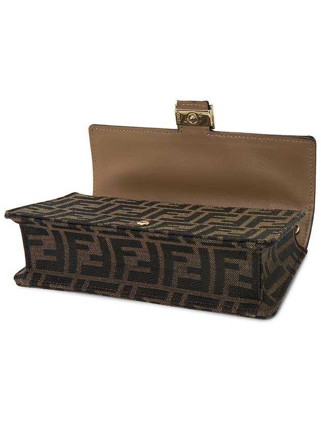 Baguette FF Fabric Shoulder Long Wallet Brown - FENDI - BALAAN 5