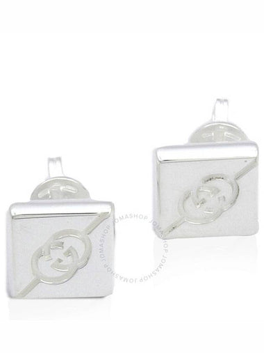 Interlocking G Stud Earrings Silver - GUCCI - BALAAN 1