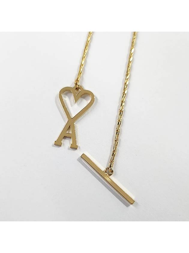 Heart Logo Chain Metal Necklace Gold - AMI - BALAAN 5