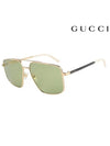 Eyewear Metal Aviator Sunglasses Gold Green - GUCCI - BALAAN.