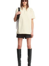 Straight Hem Zipper Short Sleeve Polo Shirt Ivory - JIL SANDER - BALAAN 3